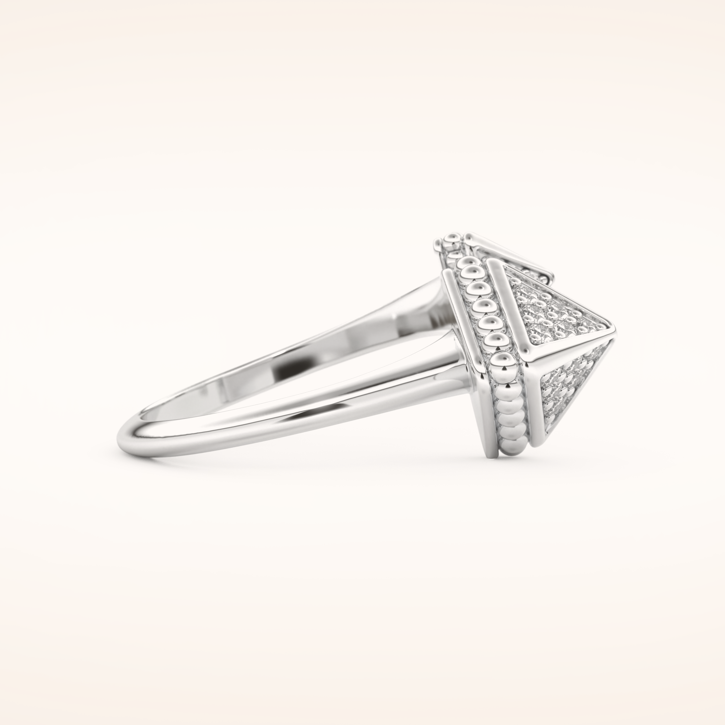 0.33 TCW Round Shaped Moissanite Open Shank Wedding Band