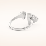 0.33 TCW Round Shaped Moissanite Open Shank Wedding Band