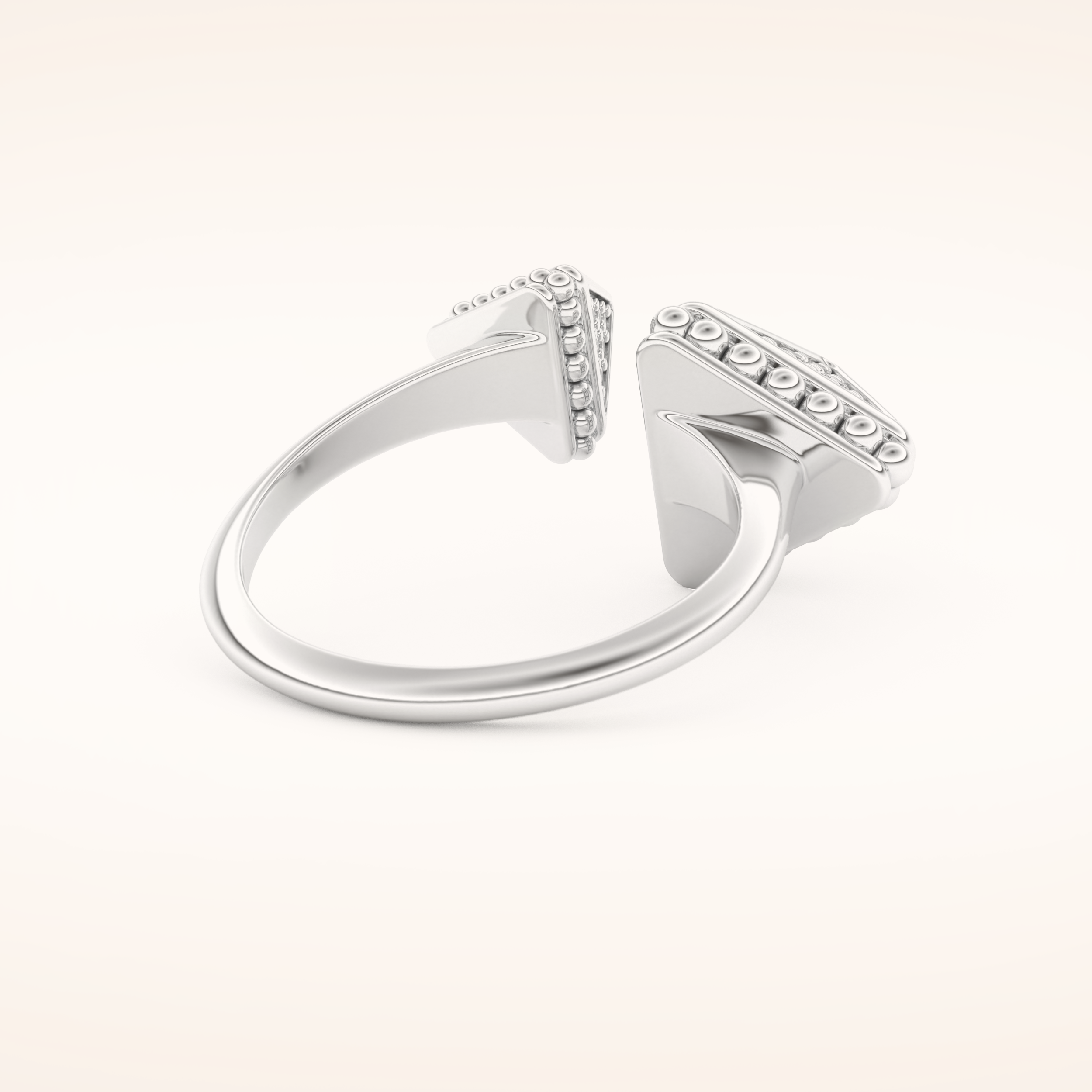 0.33 TCW Round Shaped Moissanite Open Shank Wedding Band