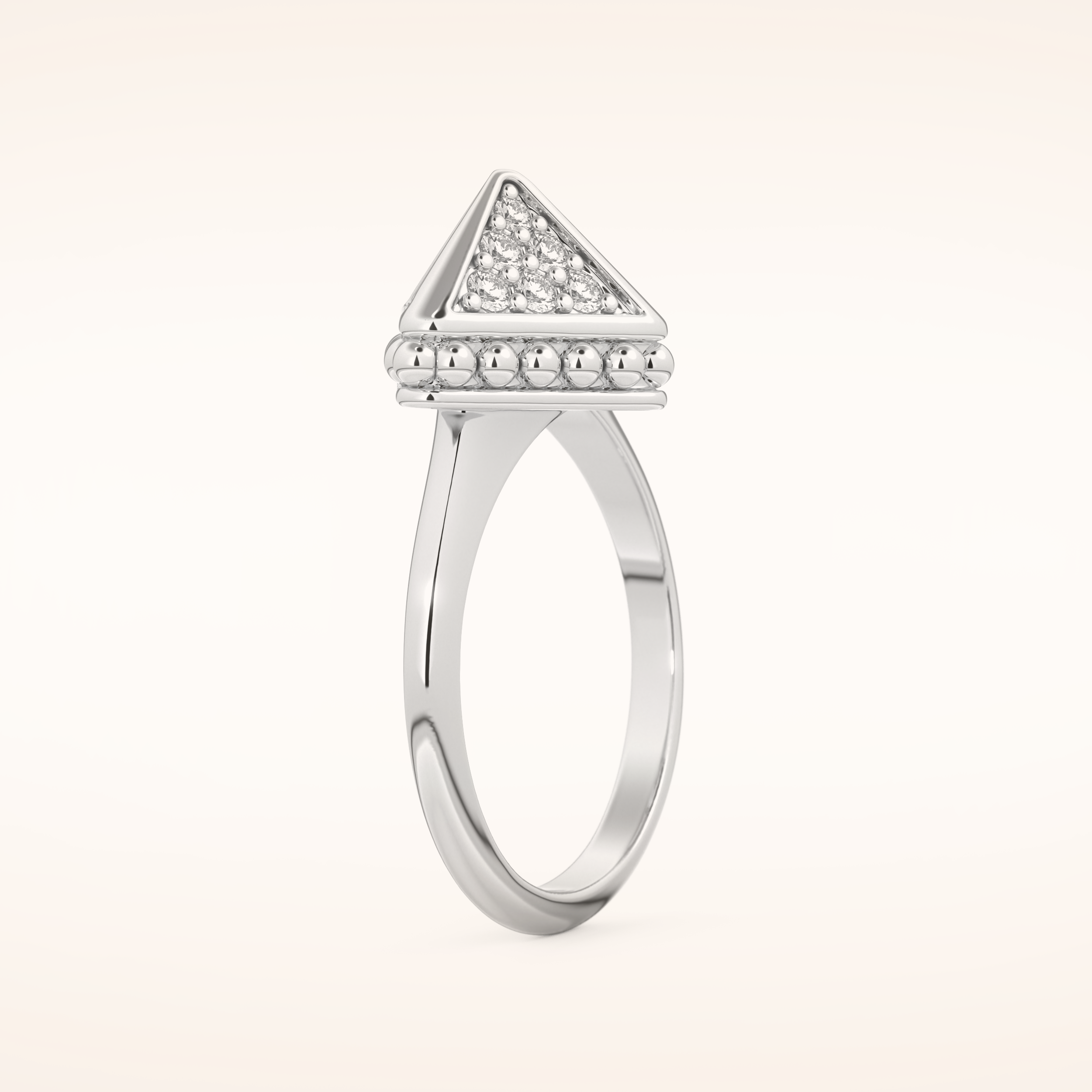 0.33 TCW Round Shaped Moissanite Open Shank Wedding Band