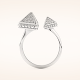 0.33 TCW Round Shaped Moissanite Open Shank Wedding Band