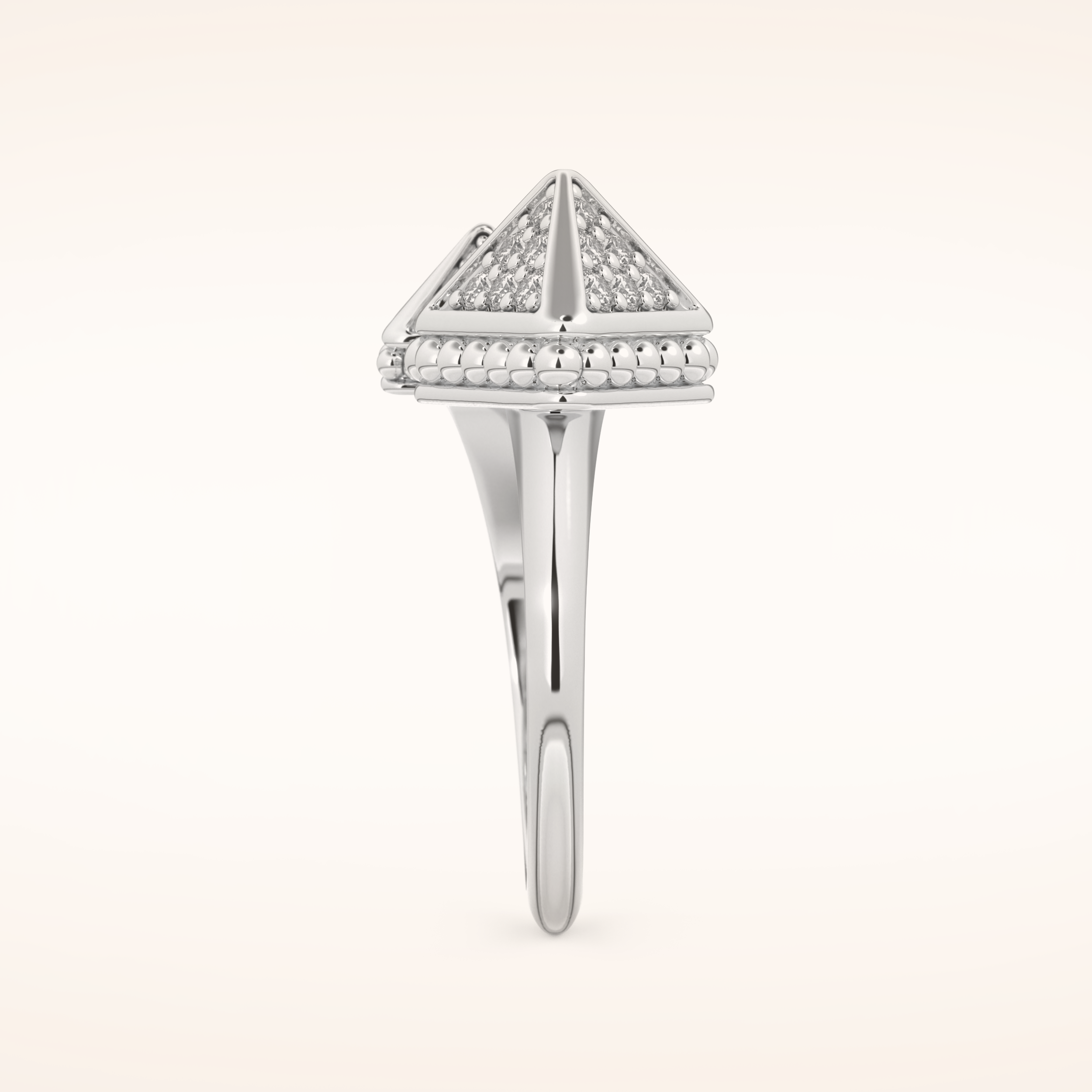 0.33 TCW Round Shaped Moissanite Open Shank Wedding Band