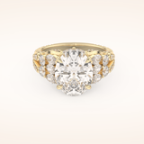 4.2 CT Oval Shaped Cluster Moissanite Engagement Ring