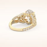 4.2 CT Oval Shaped Cluster Moissanite Engagement Ring