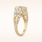 4.2 CT Oval Shaped Cluster Moissanite Engagement Ring