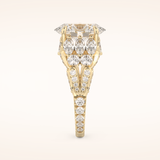 4.2 CT Oval Shaped Cluster Moissanite Engagement Ring