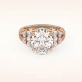 4.2 CT Oval Shaped Cluster Moissanite Engagement Ring