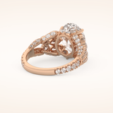 4.2 CT Oval Shaped Cluster Moissanite Engagement Ring