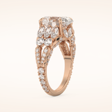 4.2 CT Oval Shaped Cluster Moissanite Engagement Ring
