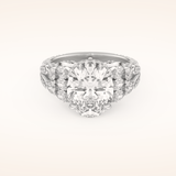 4.2 CT Oval Shaped Cluster Moissanite Engagement Ring