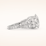 4.2 CT Oval Shaped Cluster Moissanite Engagement Ring