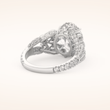 4.2 CT Oval Shaped Cluster Moissanite Engagement Ring