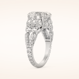 4.2 CT Oval Shaped Cluster Moissanite Engagement Ring