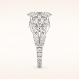 4.2 CT Oval Shaped Cluster Moissanite Engagement Ring