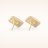 0.9 TCW Round & Baguette Cut Moissanite Multi Stone Stud Earrings