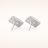 0.9 TCW Round & Baguette Cut Moissanite Multi Stone Stud Earrings