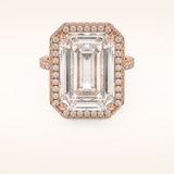 10.8 CT Emerald Shaped Cluster Moissanite Engagement Ring