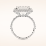 10.8 CT Emerald Shaped Cluster Moissanite Engagement Ring