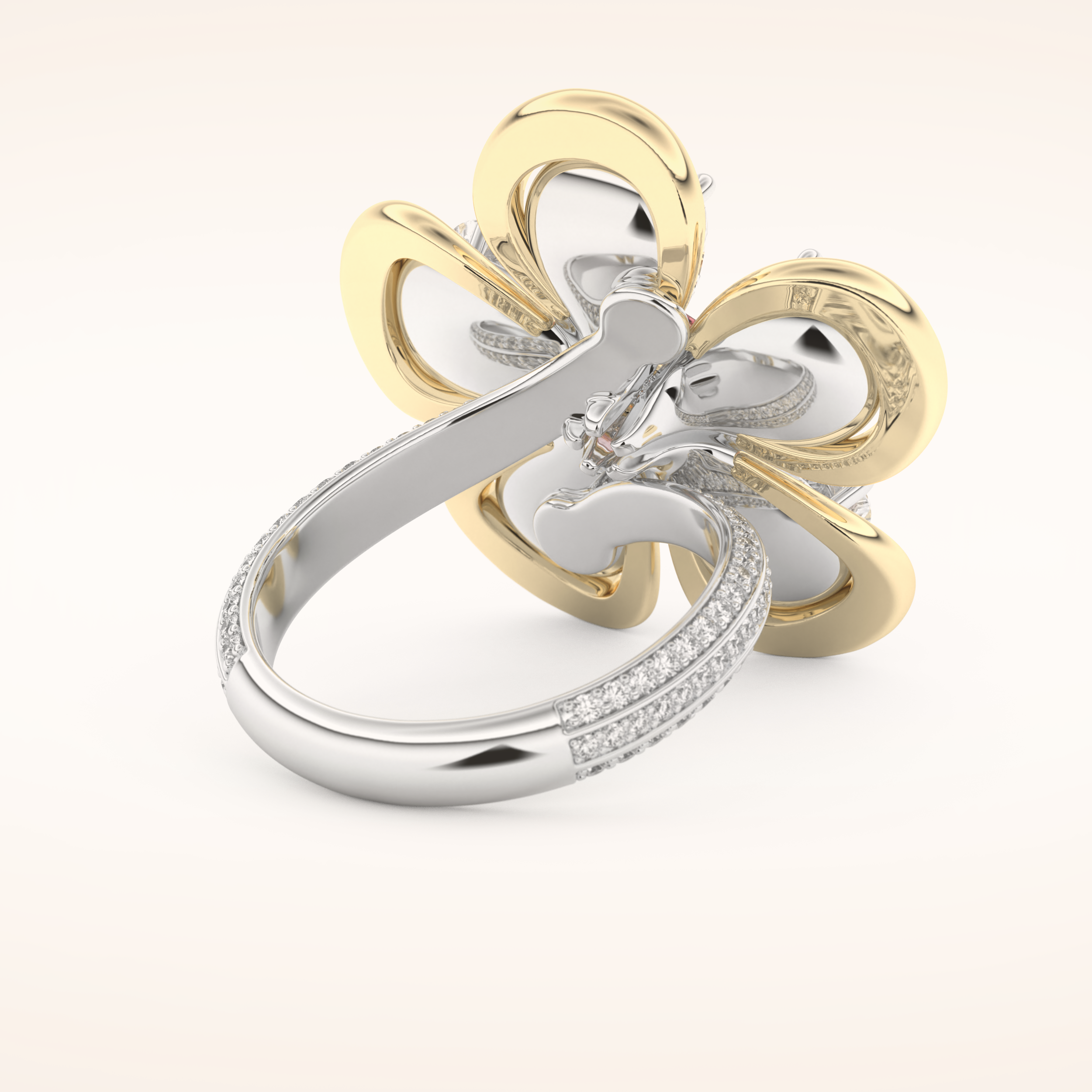 7.1 TCW Round & Pear Shaped Moissanite Flower Style Wedding Band