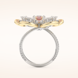 7.1 TCW Round & Pear Shaped Moissanite Flower Style Wedding Band
