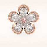 7.1 TCW Round & Pear Shaped Moissanite Flower Style Wedding Band