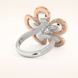 7.1 TCW Round & Pear Shaped Moissanite Flower Style Wedding Band