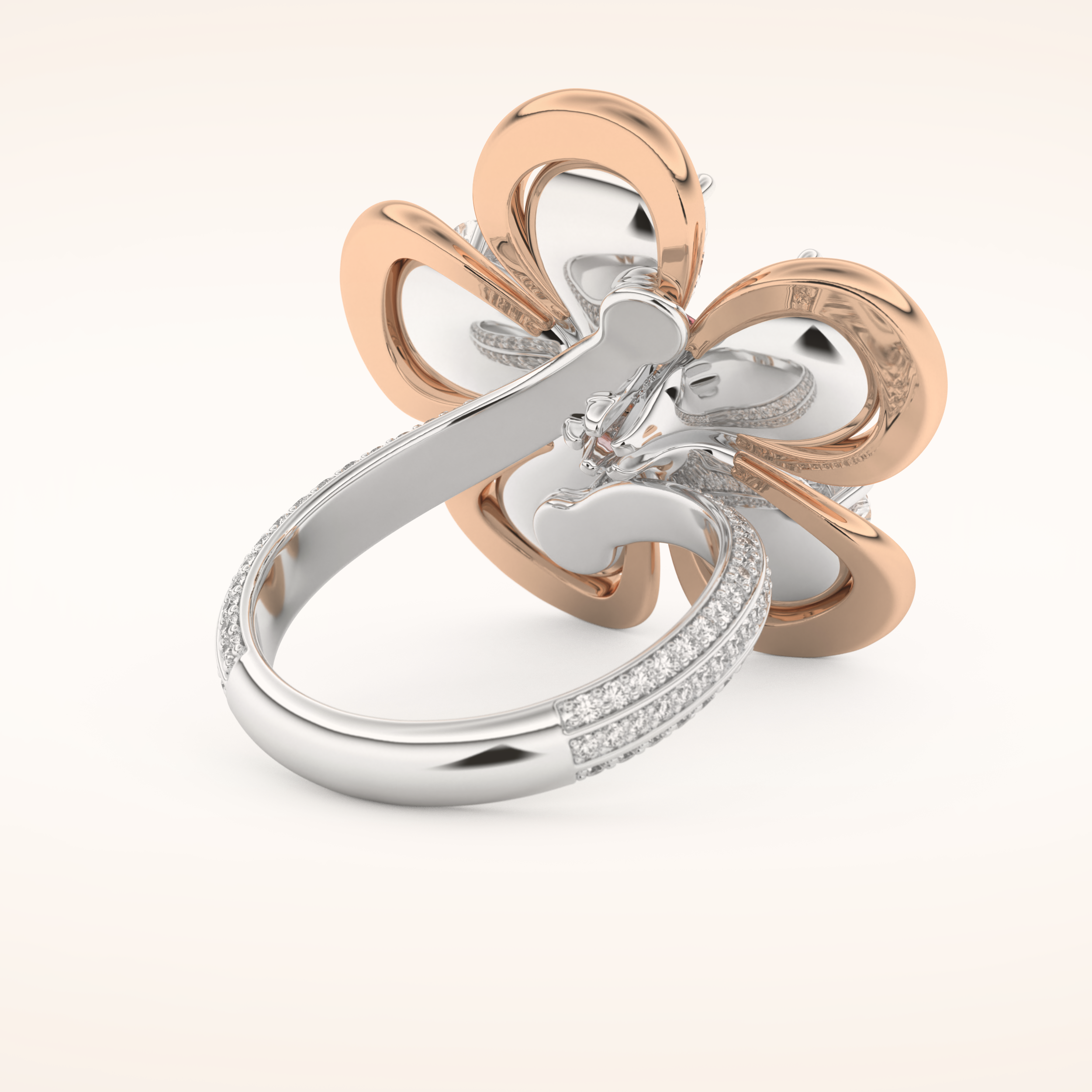 7.1 TCW Round & Pear Shaped Moissanite Flower Style Wedding Band