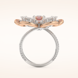 7.1 TCW Round & Pear Shaped Moissanite Flower Style Wedding Band