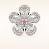 7.1 TCW Round & Pear Shaped Moissanite Flower Style Wedding Band
