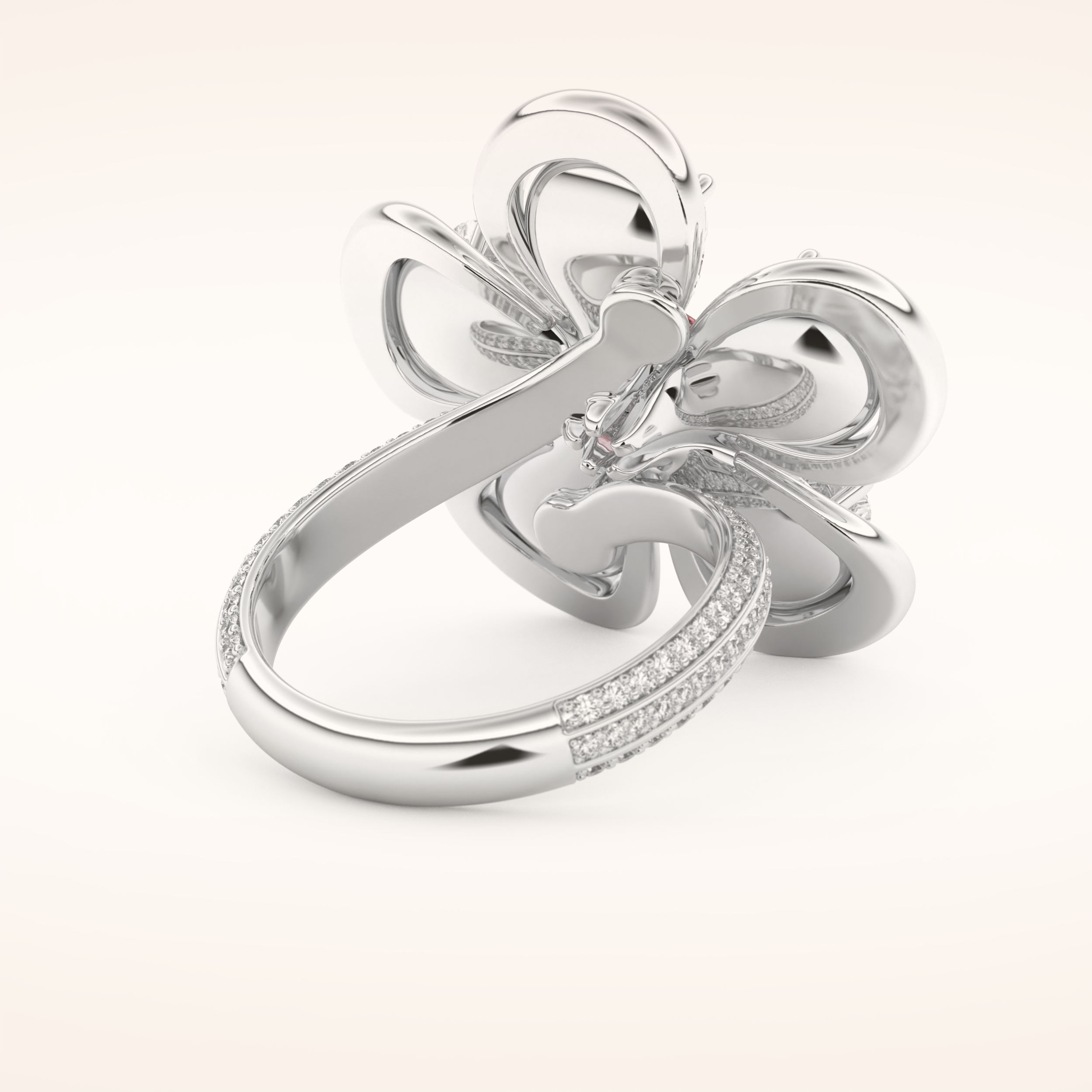 7.1 TCW Round & Pear Shaped Moissanite Flower Style Wedding Band