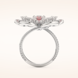 7.1 TCW Round & Pear Shaped Moissanite Flower Style Wedding Band