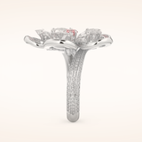 7.1 TCW Round & Pear Shaped Moissanite Flower Style Wedding Band