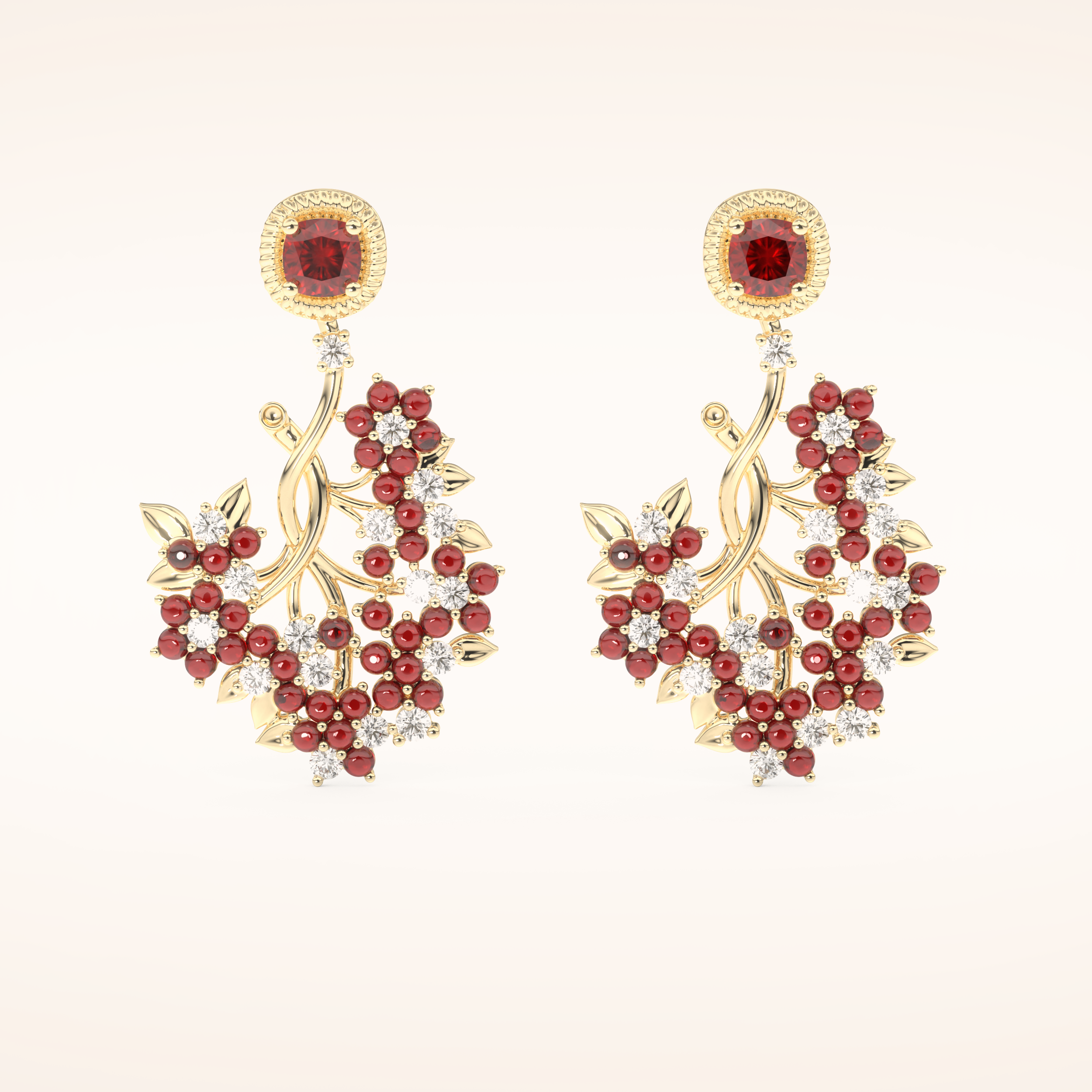 0.96 TCW Round & Cushion Cut Moissanite Multi Stone Dangle Earrings
