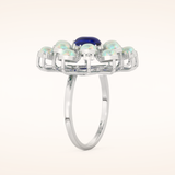 1.34 CT Oval Shaped Cluster Moissanite Engagement Ring