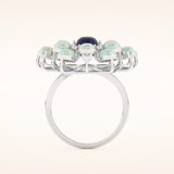 1.34 CT Oval Shaped Cluster Moissanite Engagement Ring