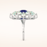 1.34 CT Oval Shaped Cluster Moissanite Engagement Ring