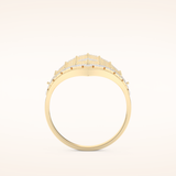 0.37 TCW Round Shaped Moissanite Multiple Stone Wedding Band