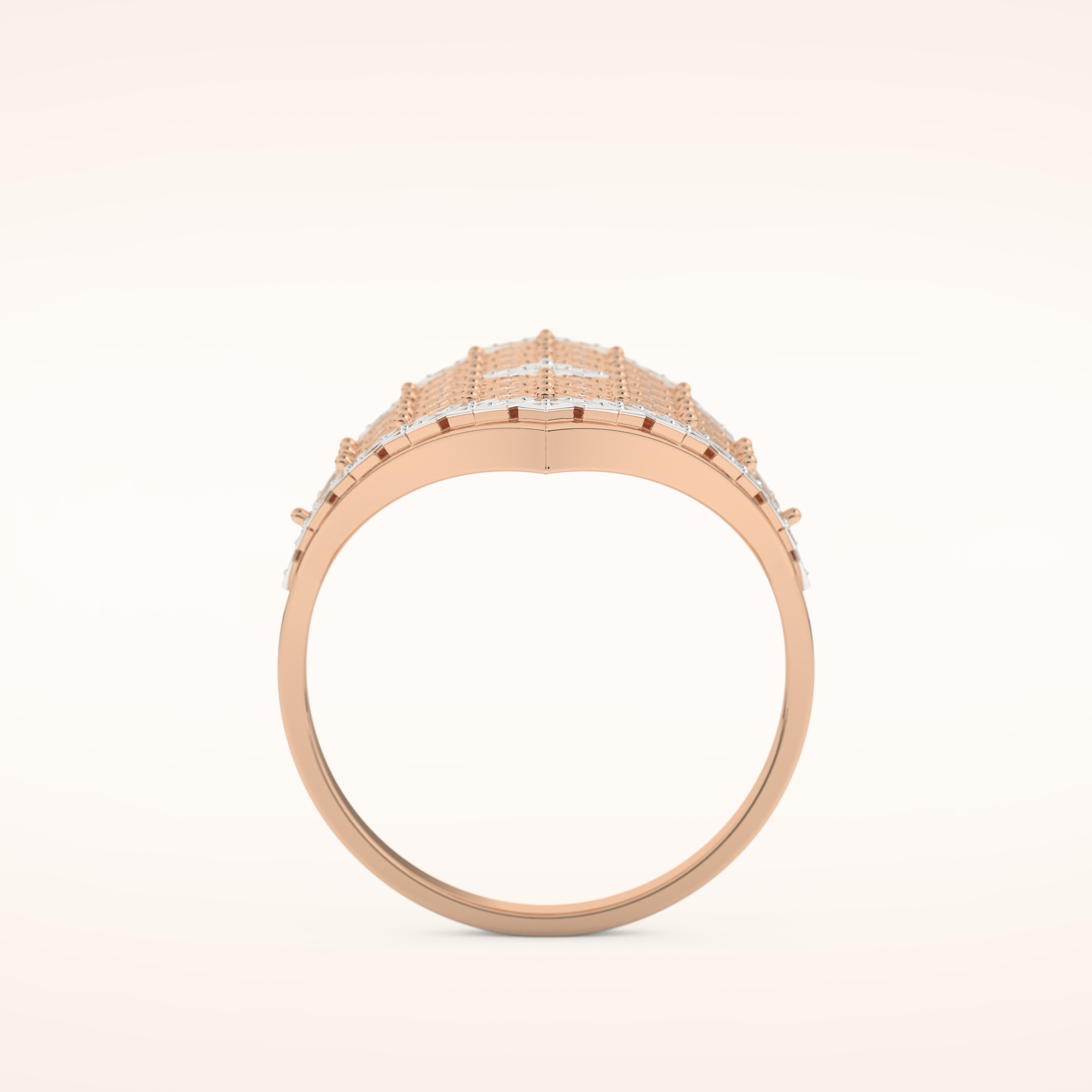 0.37 TCW Round Shaped Moissanite Multiple Stone Wedding Band