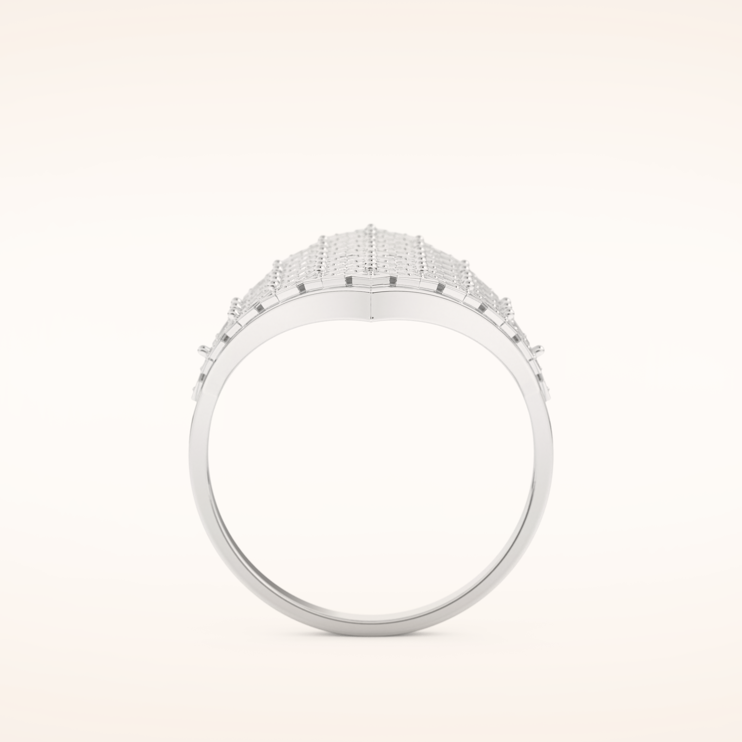 0.37 TCW Round Shaped Moissanite Multiple Stone Wedding Band