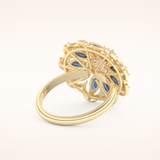 1.42 TCW Round & Marquise Shaped Moissanite Multiple Stone Wedding Band