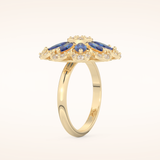1.42 TCW Round & Marquise Shaped Moissanite Multiple Stone Wedding Band