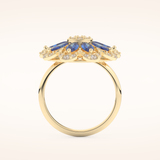 1.42 TCW Round & Marquise Shaped Moissanite Multiple Stone Wedding Band