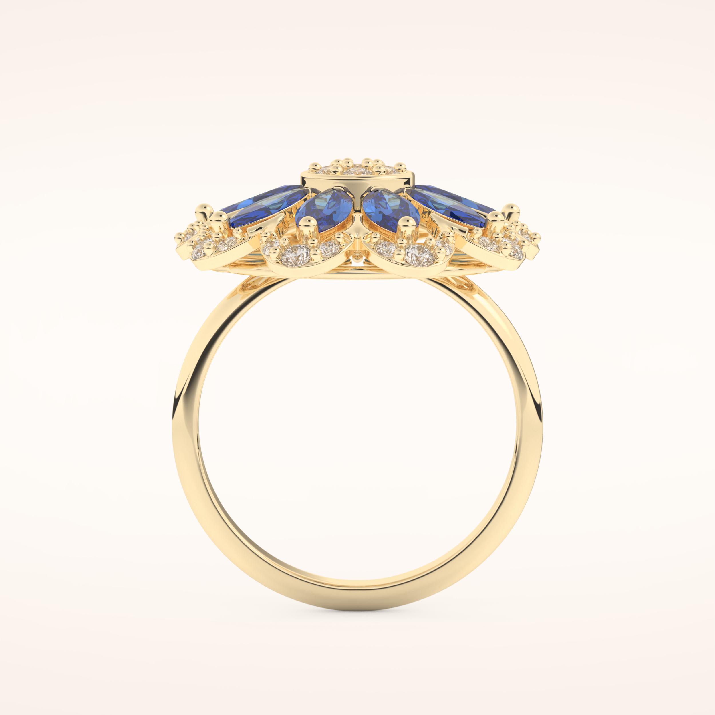 1.42 TCW Round & Marquise Shaped Moissanite Multiple Stone Wedding Band