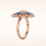 1.42 TCW Round & Marquise Shaped Moissanite Multiple Stone Wedding Band