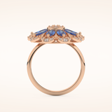1.42 TCW Round & Marquise Shaped Moissanite Multiple Stone Wedding Band