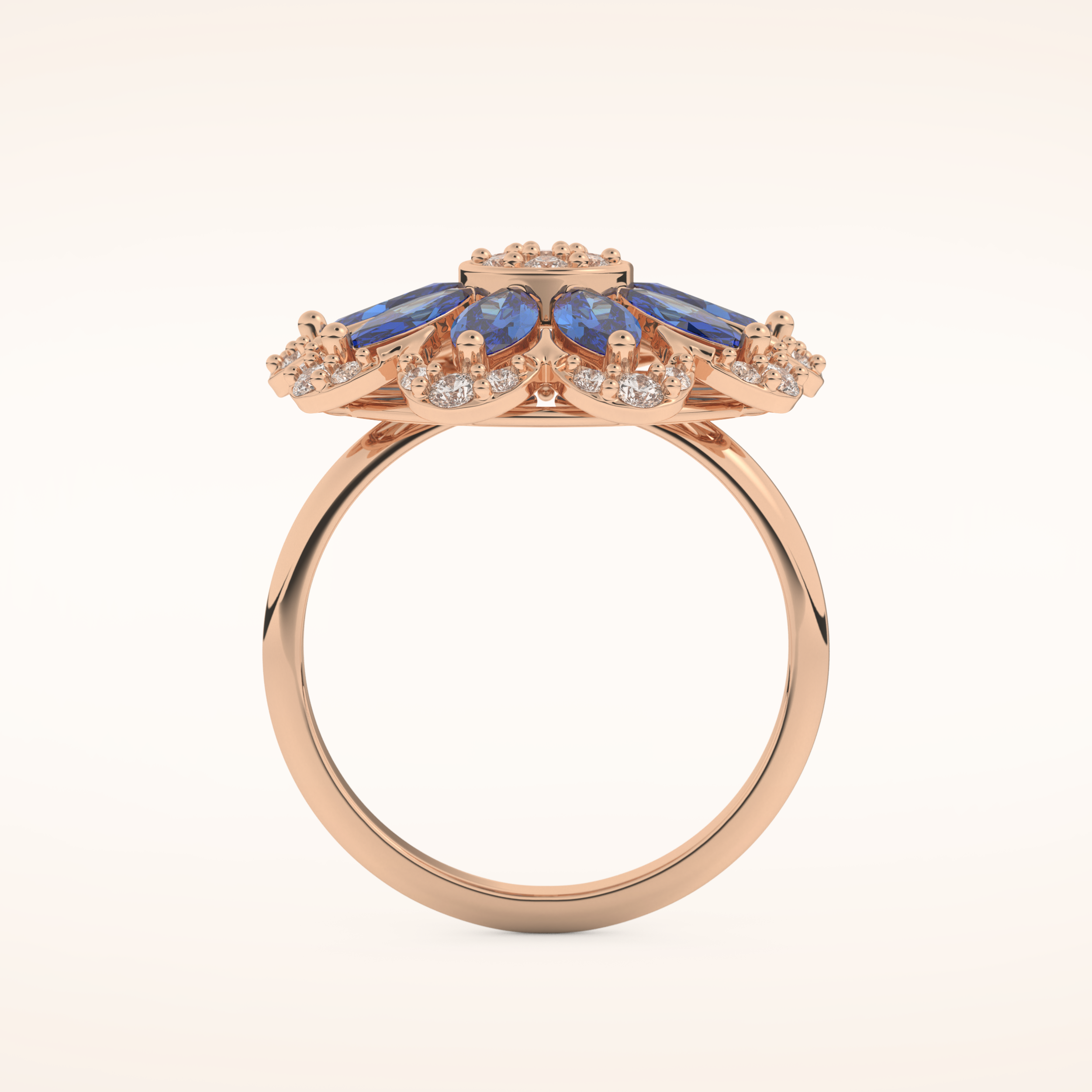 1.42 TCW Round & Marquise Shaped Moissanite Multiple Stone Wedding Band