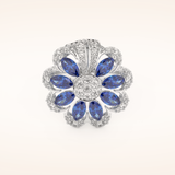 1.42 TCW Round & Marquise Shaped Moissanite Multiple Stone Wedding Band