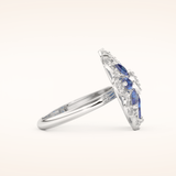 1.42 TCW Round & Marquise Shaped Moissanite Multiple Stone Wedding Band