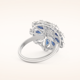 1.42 TCW Round & Marquise Shaped Moissanite Multiple Stone Wedding Band