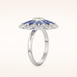 1.42 TCW Round & Marquise Shaped Moissanite Multiple Stone Wedding Band